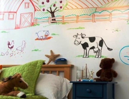 маркерные обои в детской 