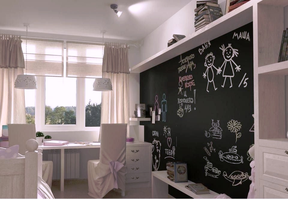 меловые обои в интерьере