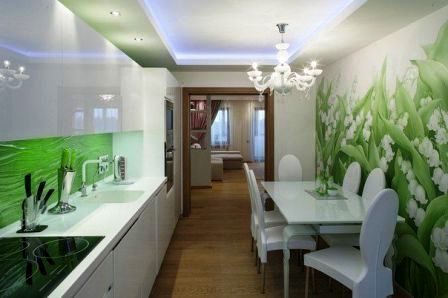 выбор цвета фотообоев для кухни