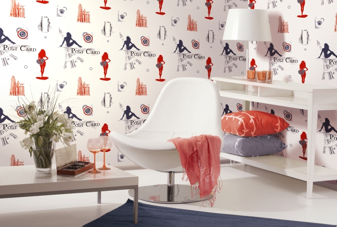 Виниловые обои в интерьере